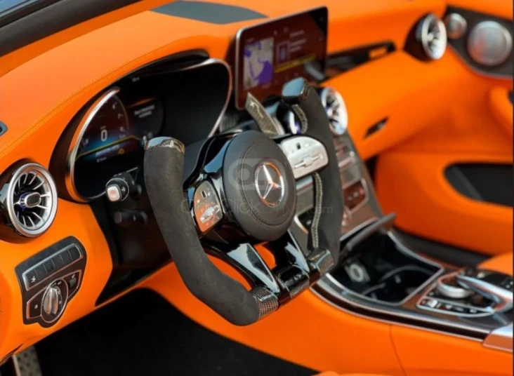 Mercedes Benz AMG C63 Convertible Brabus Kit 2021 BLUE RENTAL IN DUBAI - undefined